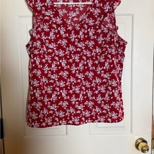 SHEIN Red Floral Blouse